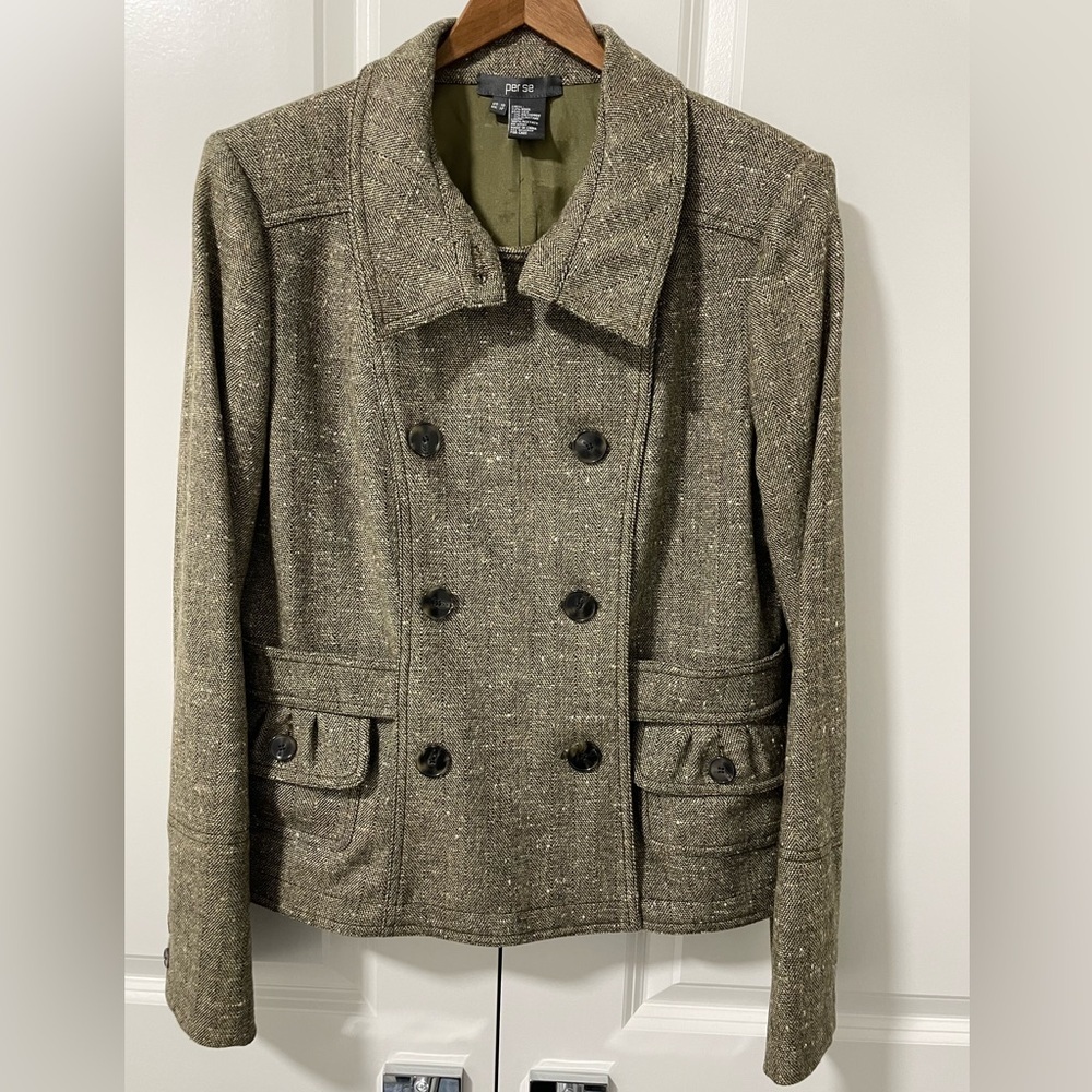 PURSE- silk and wool neutral blazer